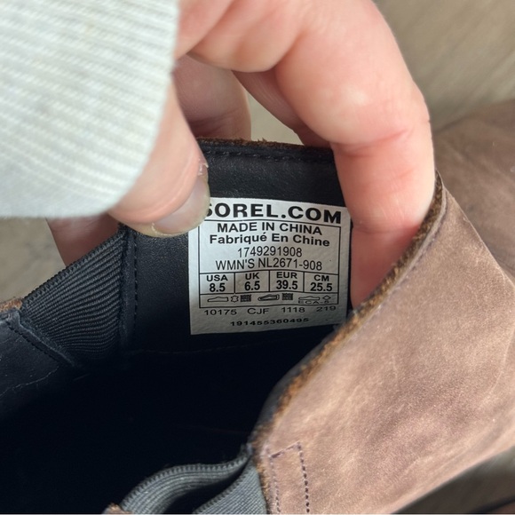 Sorel Women's Emelie Chelsea Boots Waterproof Blackened Brown Size 8.5 - Picture 9 of 10